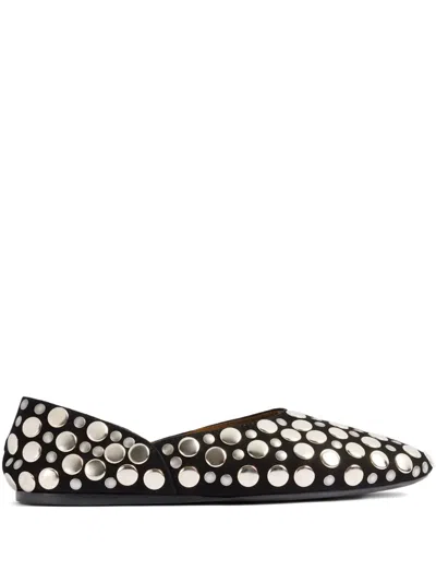 Khaite Jane Stud-embellished Leather Ballet Flats In Black