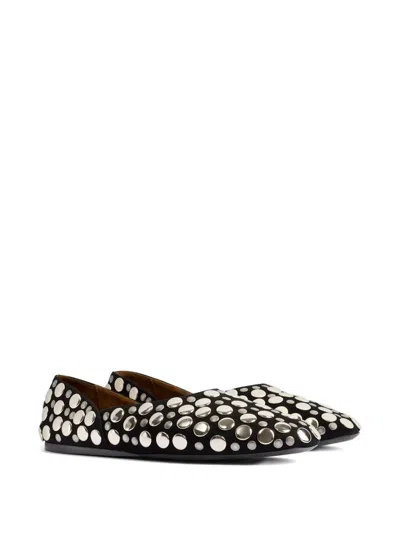 Khaite Jane Stud-embellished Leather Ballet Flats In Black