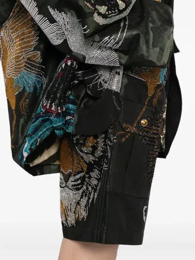 Penultimate Crystal-embellished Shorts In Green