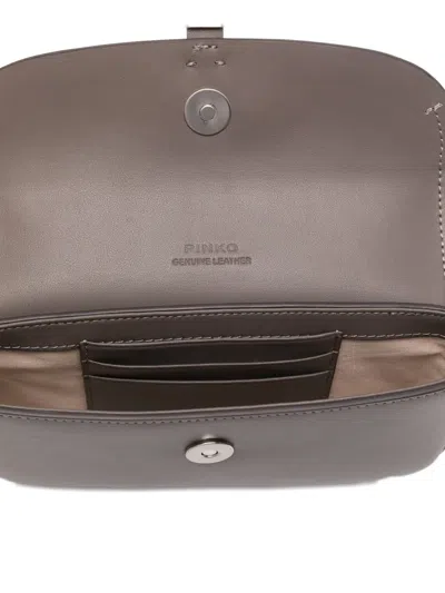 Pinko Logo-detail Cross Body Bag In Gray
