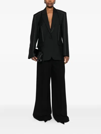 对比缝线西装夹克