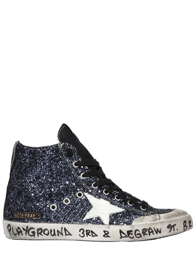 Golden Goose Blue Glitter Brooklyn Playground Francy Sneakers