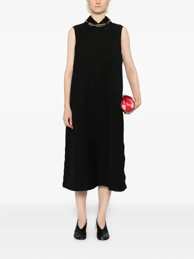 Jil Sander Collared Dress In Black