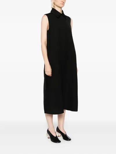 Jil Sander Collared Dress In Black