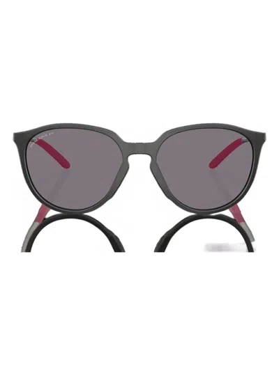 Oakley Sielo 57mm Polarized Round Sunglasses In Matte Black Ink