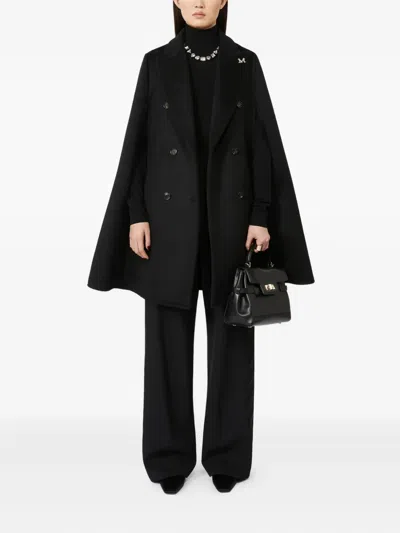 Max Mara Smooth Leather Handbag In Black
