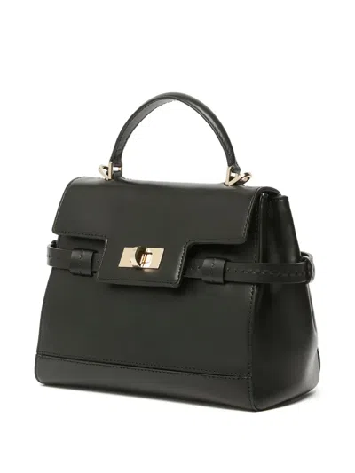 Max Mara Smooth Leather Handbag In Black