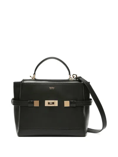 Max Mara Smooth Leather Handbag In Black