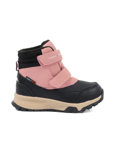 Tommy Hilfiger Junior Touch-strap Ankle Boots In Pink