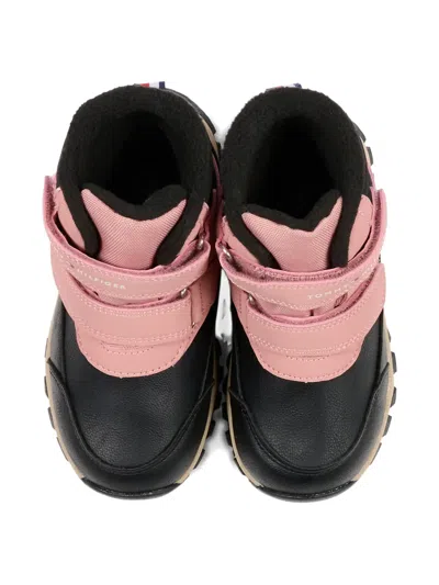Tommy Hilfiger Junior Touch-strap Ankle Boots In Pink