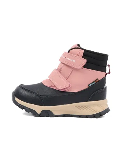 Tommy Hilfiger Junior Touch-strap Ankle Boots In Pink