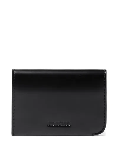 Jacquemus Curved Calf Leather Cardholder In Black
