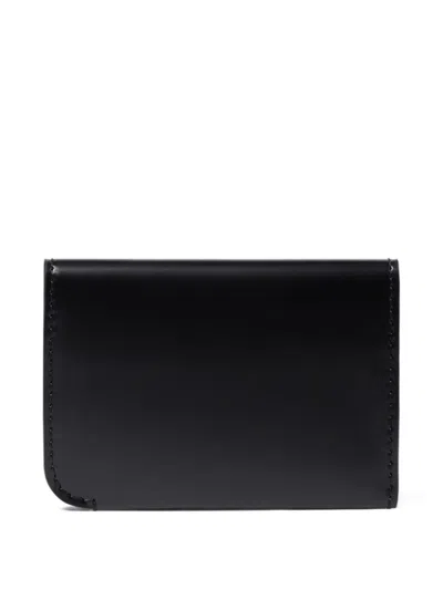 Jacquemus Curved Calf Leather Cardholder In Black