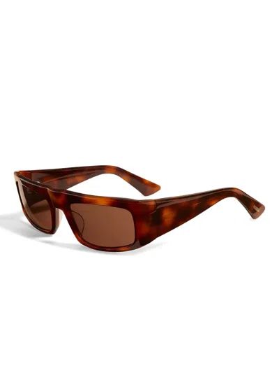 Khaite Rectangle-frame Sunglasses In Brown