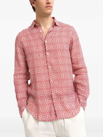 Peninsula Swimwear Geometric-pattern Shirt In Red