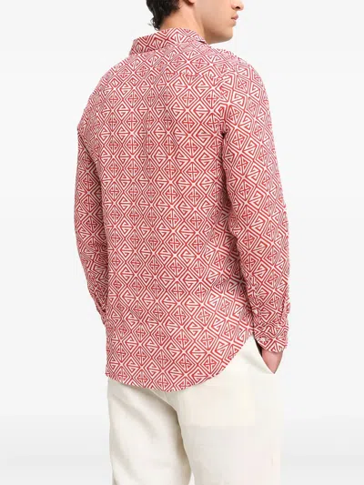 Peninsula Swimwear Geometric-pattern Shirt In Red