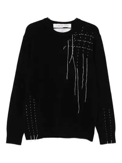A Tentative Atelier Stitch-detail Sweater In Black