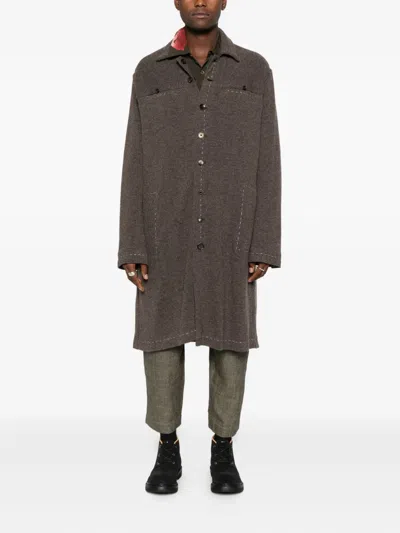 缝线细节排扣外套