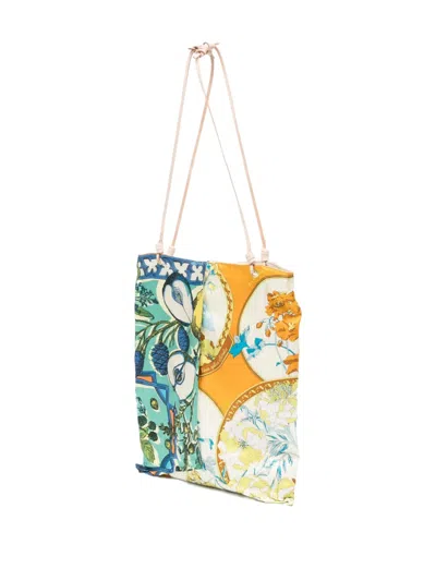 花卉印花手提包