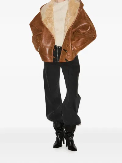 Isabel Marant Amiel Shearling Jacket In Brown