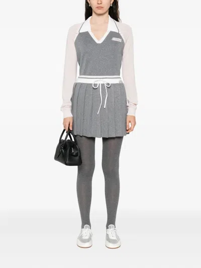 Casablanca Long Sleeve Tennis Polo Shirt In Gray