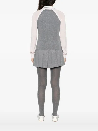 Casablanca Long Sleeve Tennis Polo Shirt In Gray