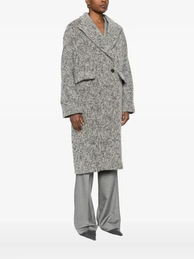 Rame Flap-pocket Single-button Coat In Gray