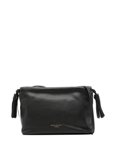 Aspinal Of London Calf-leather Makeup Bag In Black