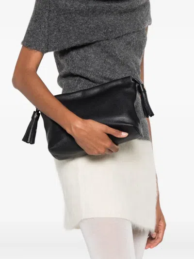 Aspinal Of London Calf-leather Makeup Bag In Black