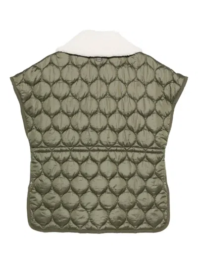 Liu •jo Quilted Green Knitwear Jacket In Gray