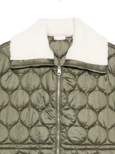 Liu •jo Quilted Green Knitwear Jacket In Gray