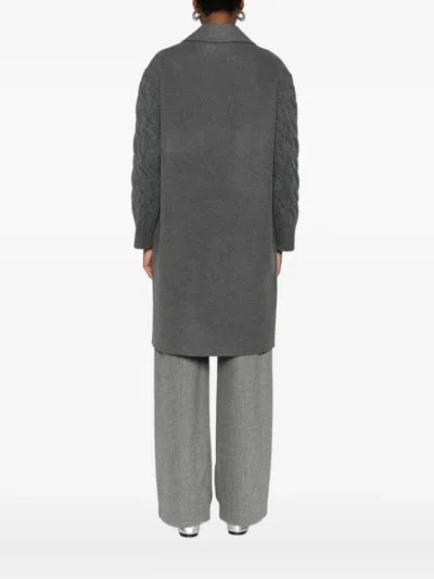 Gran Sasso Cable-knit Panelled Coat In Multi