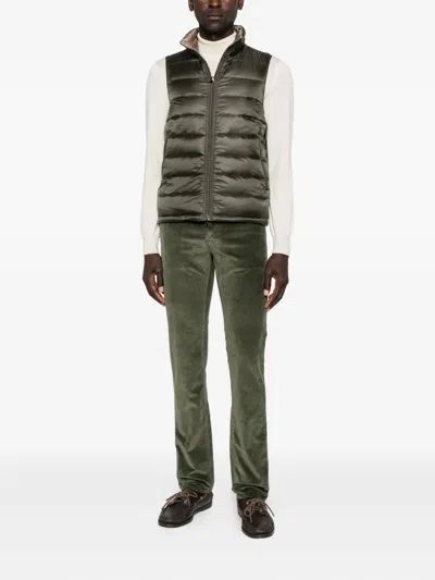 Herno Zip-up Quilted Jacket In Green