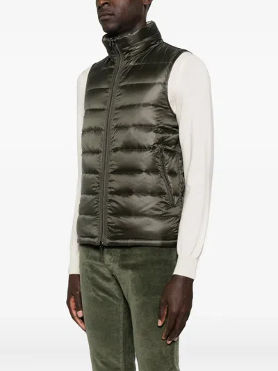 Herno Zip-up Quilted Jacket In Green