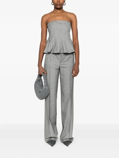 Rame Flared Strapless Top In Gray