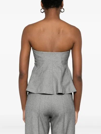 Rame Flared Strapless Top In Gray