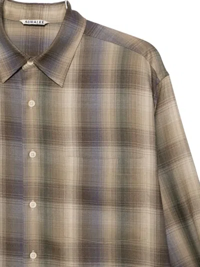 Auralee Long Sleeve Shirt In Brown