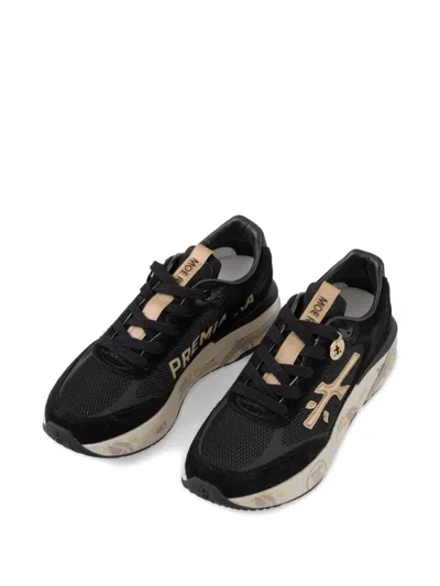 Premiata Logo-charm Sneakers In Black