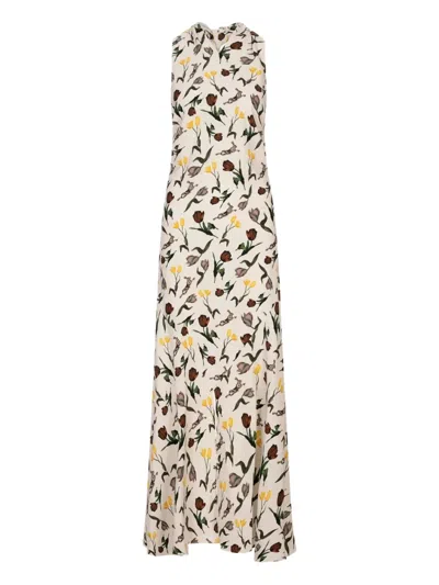 Marni Floral Tie Dress In Multi
