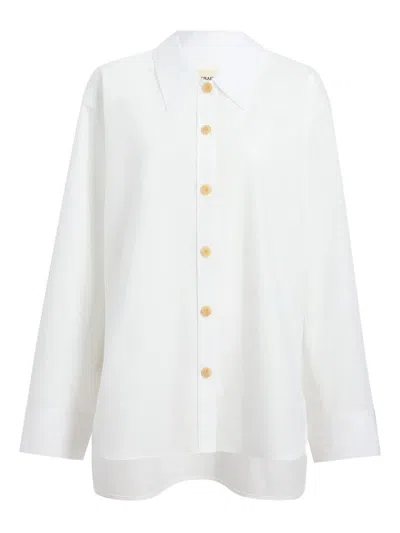 Khaite Herschel Oversized Cotton-poplin Shirt In White