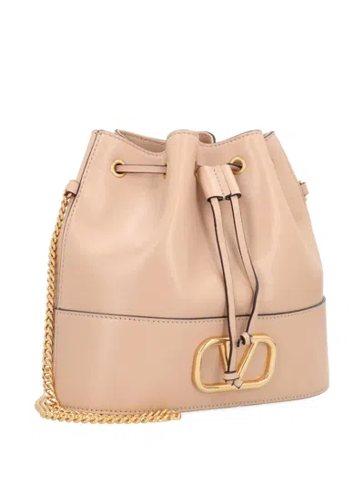 Valentino Garavani Mini Bucket Bag In Nappa With Vlogo Signature Chain Woman Rose Cannelle Uni In Pink