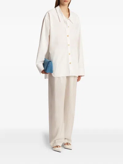 Khaite Herschel Oversized Cotton-poplin Shirt In White
