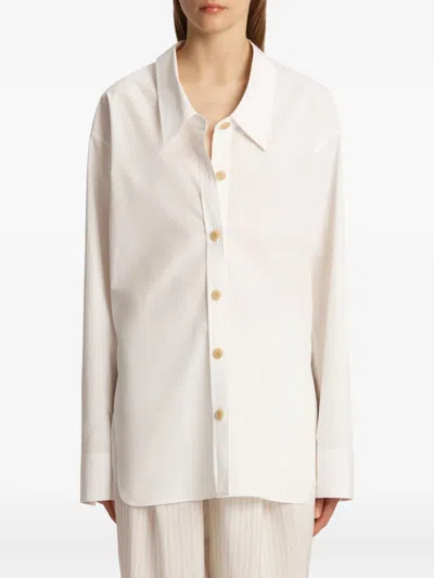 Khaite Herschel Oversized Cotton-poplin Shirt In White