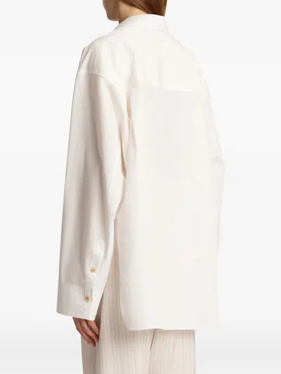 Khaite Herschel Oversized Cotton-poplin Shirt In White