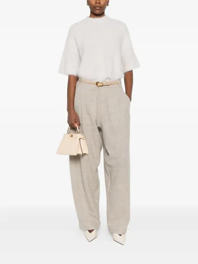 PHEBE 褶饰阔腿裤