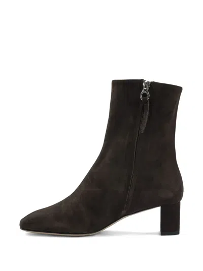 Aeyde 45mm Millie Suede Block-heel Boots In Brown