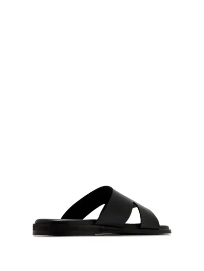 Forsa Leather Slides In Black