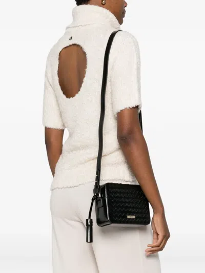 Aspinal Of London Womens Interlock-weave Leather Camera Bag Black