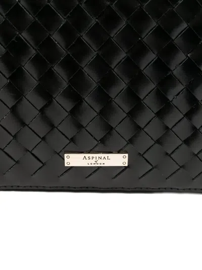 Aspinal Of London Womens Interlock-weave Leather Camera Bag Black