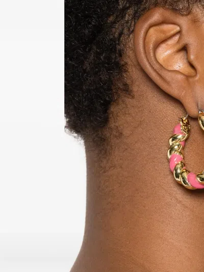 Eddie Borgo Enamel Rope Hoops In Gold